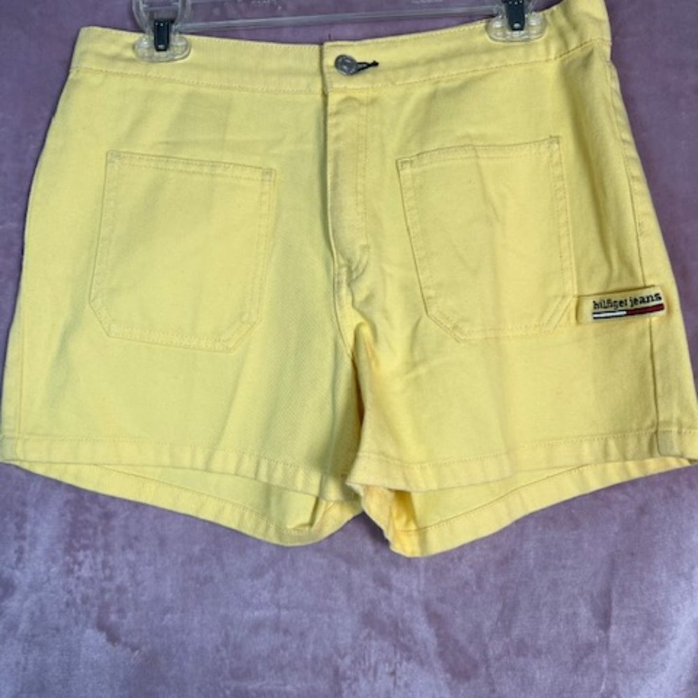 Womens Yellow Tommy Hilfiger Cargo Jean Shorts Size 8